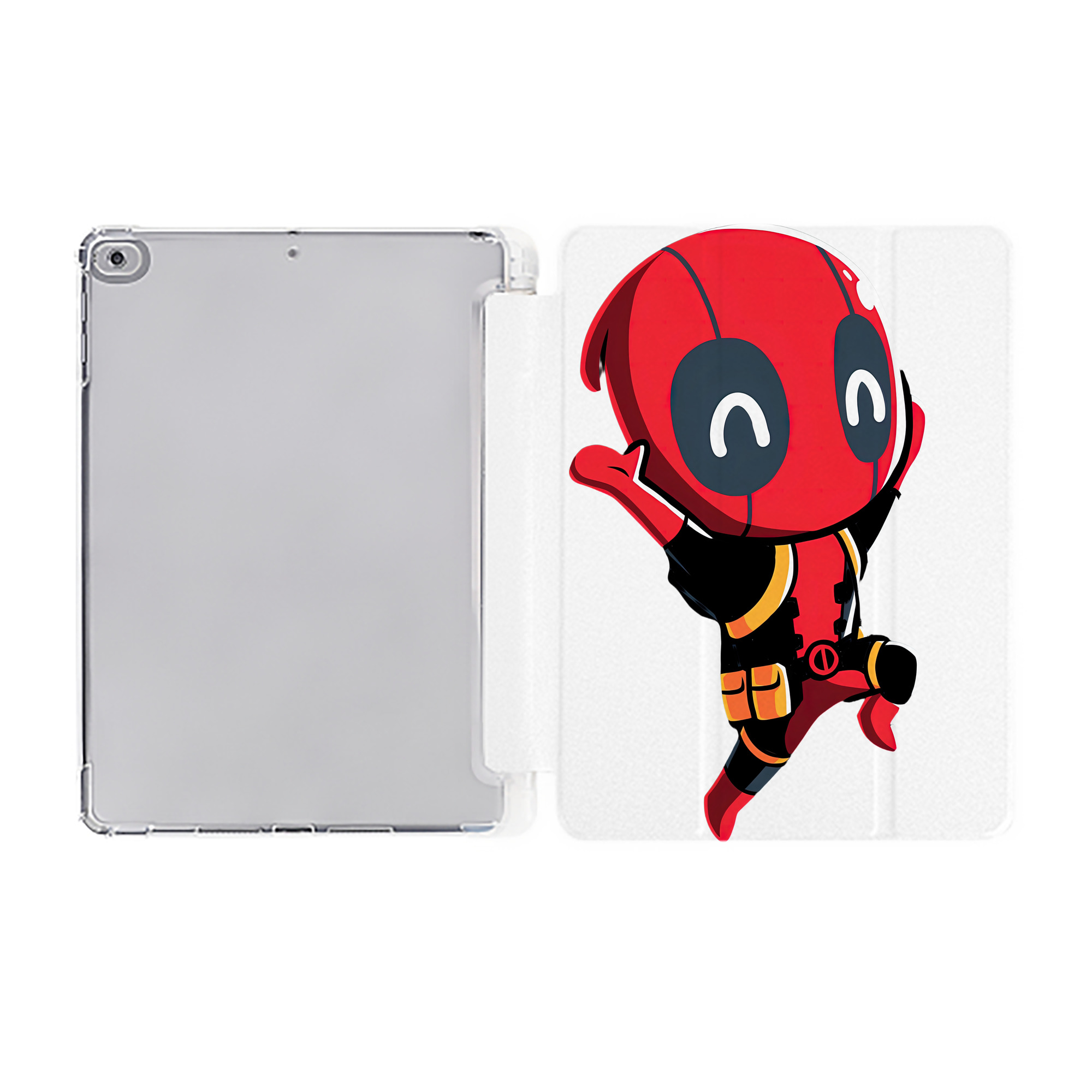 （画像用） Deadpool デッドプール IPad ケース ペン収納付き 三つ折りスタンド PUレザー×シリコン 対応機種9.5/10.5/10.9インチ